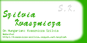 szilvia kvasznicza business card